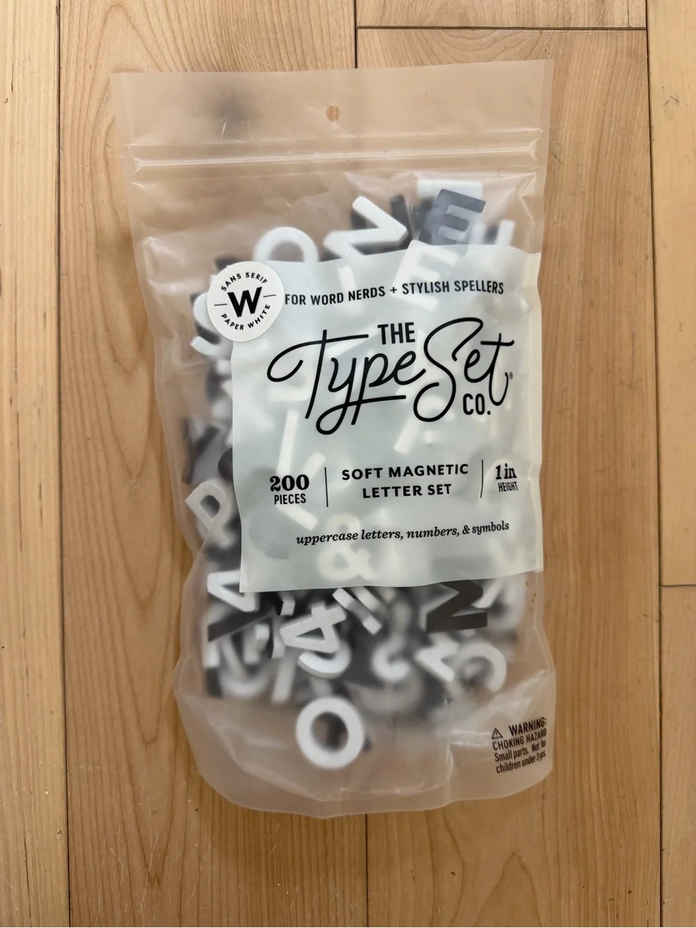 NWT Soft Magnetic Letter Set — White & Black (200 Pieces)